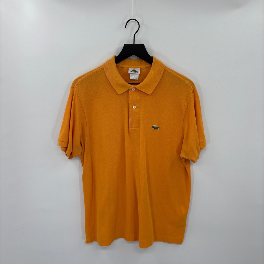 Lacoste Polo Shirt Mens 6 XL Orange Short Sleeve Pique Cotton Logo Classic Golf
